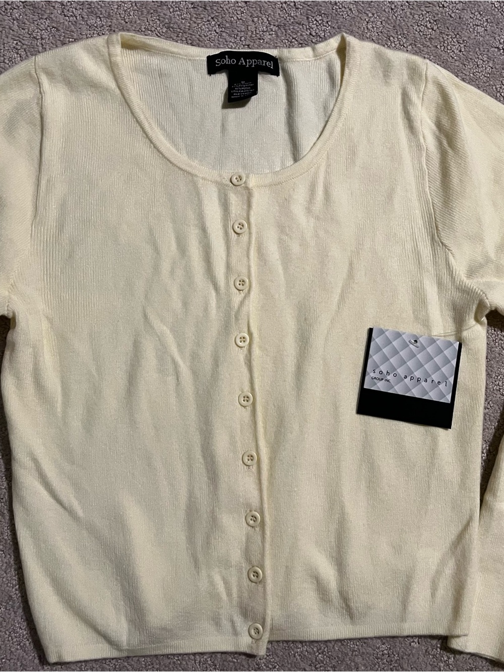 Soho Apparel Yellow Button-Front Kids Cardigan NWT